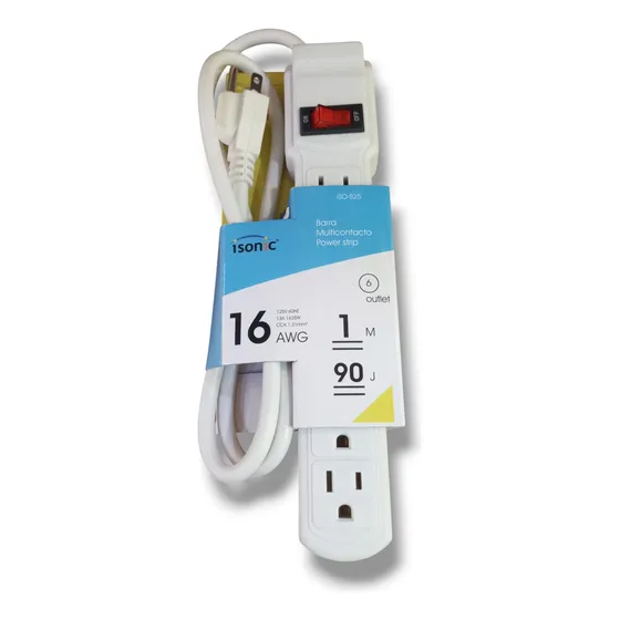 Regleta Multitoma 6 Tomas Con Interruptor Y Cable 1 Metro