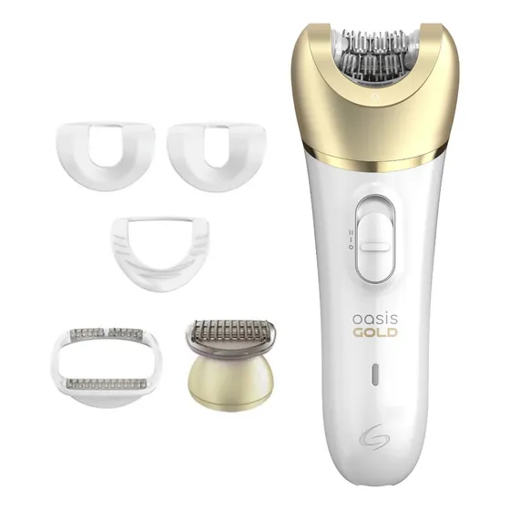 Depiladora De Pinzas Gama Oasis Gold Uso En Seco Y Húmedo Color Blanco y Dorado