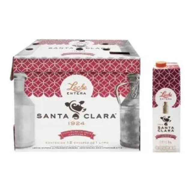 Leche Santa Clara Entera 12 Pzas De 1 Lt