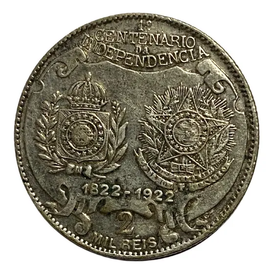 2000 Réis De Prata 1922 Centenário Da República