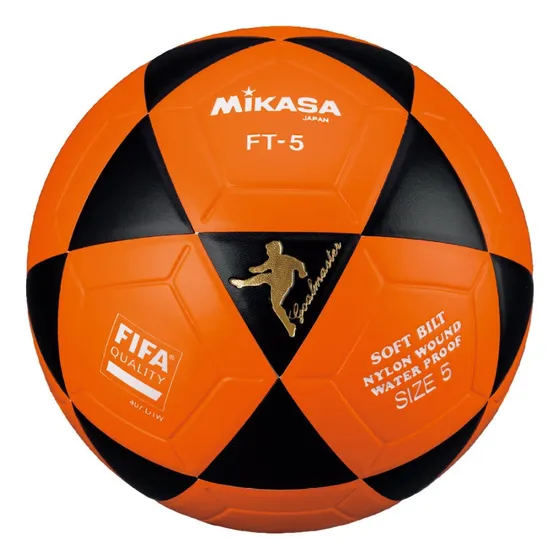 Pelota de fútbol Mikasa FT-5 nº 5 color naranja y negro