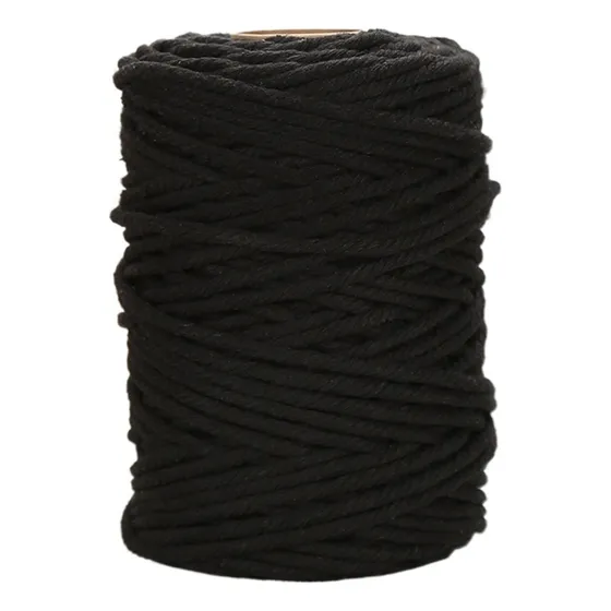 . Hilo De Algodón For Tejer Macramé 4mm Negro/beige