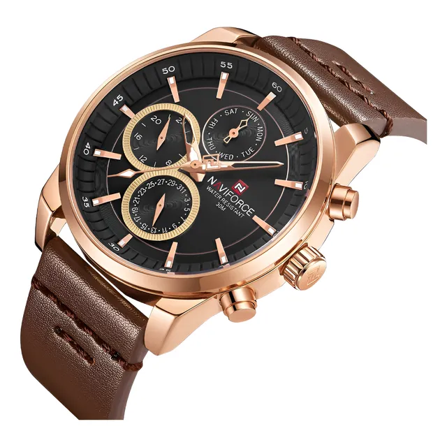 Reloj Naviforce Cuero Nf9148 3atm Impermeable Calendario