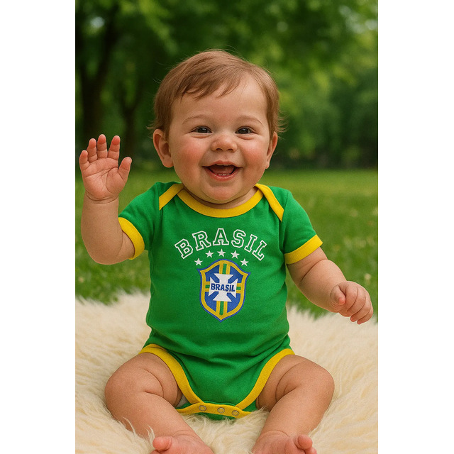 Body Do Seleção Brasileira - Copa Do Mundo 100% Algodão Body Do Seleção Brasileira - Copa Do Mundo 100% Algodão