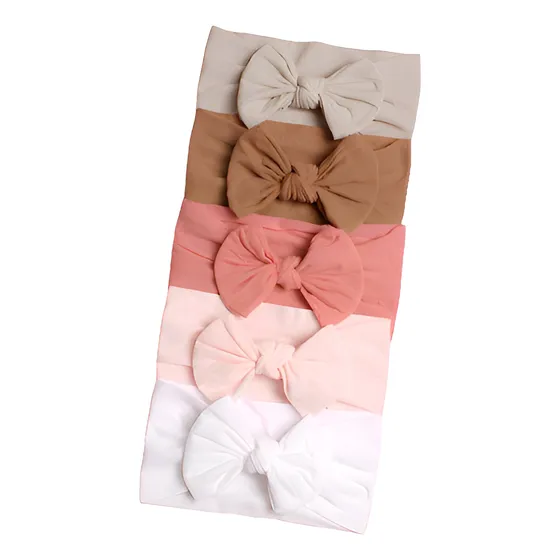 Kit 5 Laços De Cabelo + 1 Brinde Turbante Bebê Lacinhos