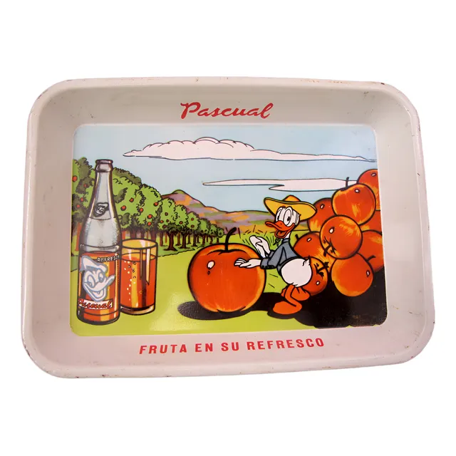 Charola Pato Donald Refresco Pascual  Huerta De Manzana  70s
