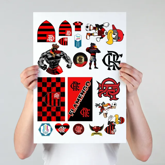 Kit Adesivos Flamengo Decore Sua Casa Carro Moto Mengão