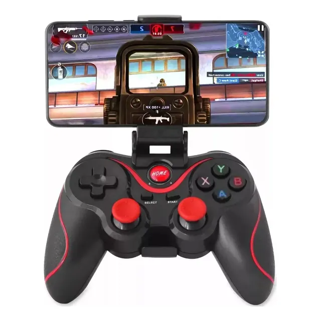 Control Gamepad Mando Bluetooth Android Pc Con Soporte