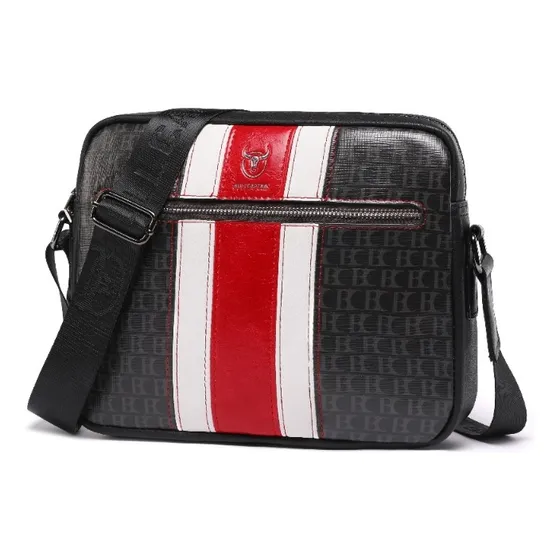 Bullcaptain - Morral Bandolera De Cuero Pu - Negro