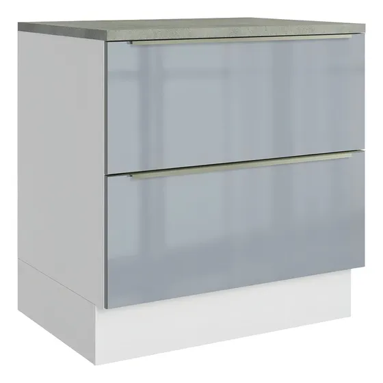 Gabinete Bajo Cocina Madesa Lux 60cm Con Encimera Color Blanco/Gris