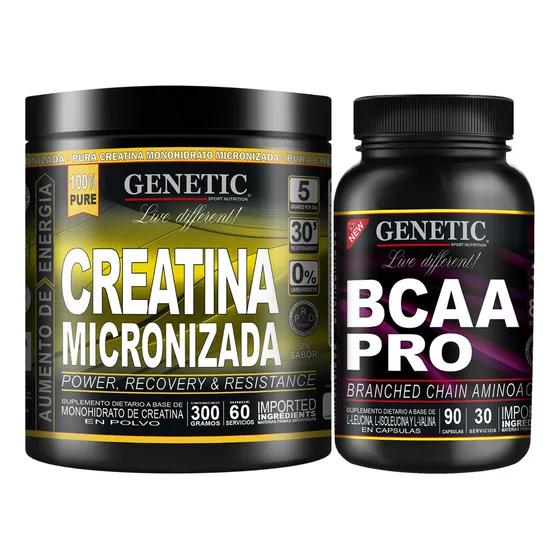 Aumento Muscular Definido Creatina Micro Aminos Bcaa Genetic