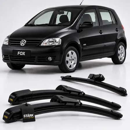Kit 3 Palheta Silicone Limpador Par Parabrisa + Traseiro Ano Fox 2004 Á 2012 Volkswagen
