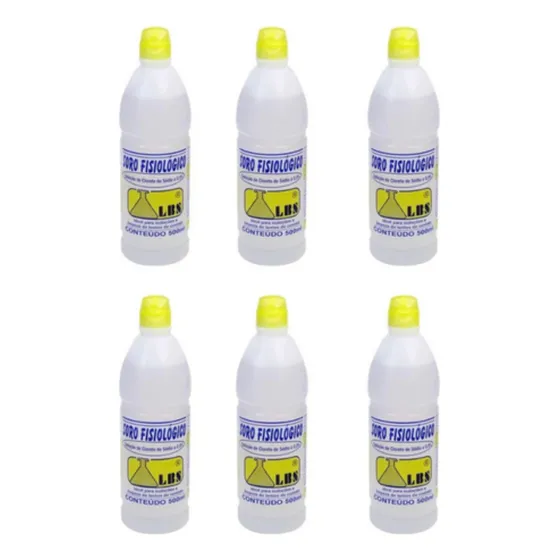 6 Frascos Soro Fisiológico 0,9% 500ml - Envio Imediato