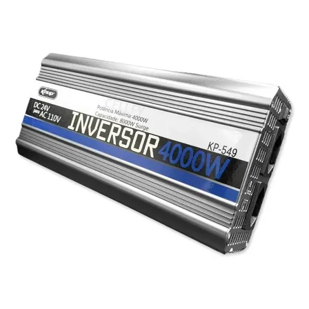 Inversor conversor 24v para 110v potência 4000w 24v 110v veicular transformador tensão Knup KP-549 cinza