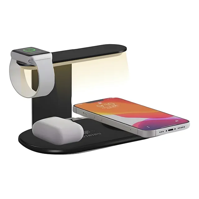 Base Carregador Dock Station Para iPhone Watch Airpod Abajur