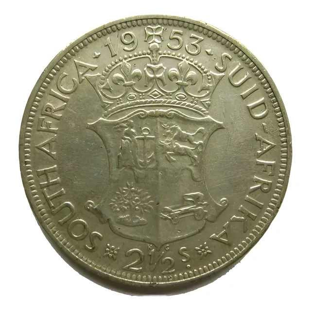 Sudáfrica 2y½ Chelines Reina Isabel Grande D Plata Excelente