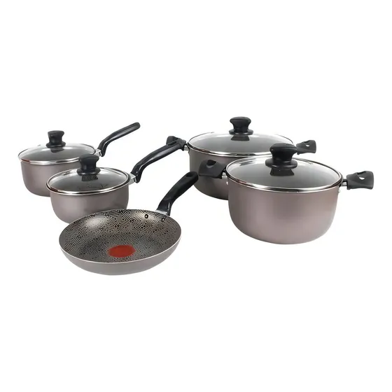 Batería Juego De Ollas Imusa Talent Triforce 9 Pz T/ Vidrio Color Gris