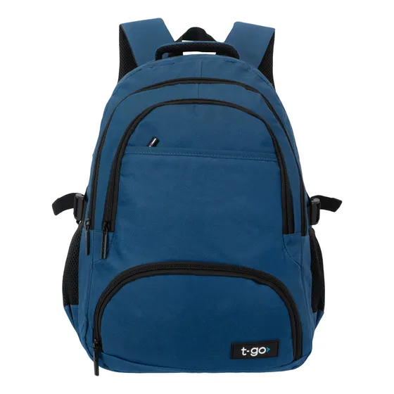 Mochila T-go Notebook Ejecutiva Universitaria Hombre Mujer Color Azul Diseño de la tela Liso