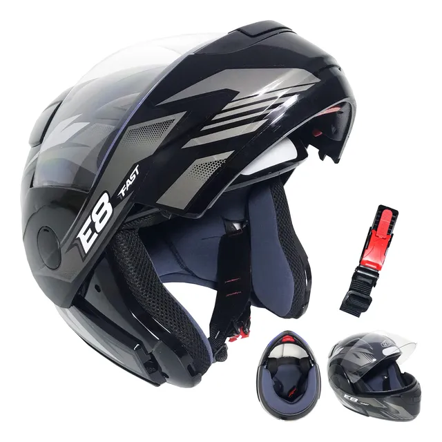 Capacete Articulado Moto Masculino Ebf E8 Fast Robocop