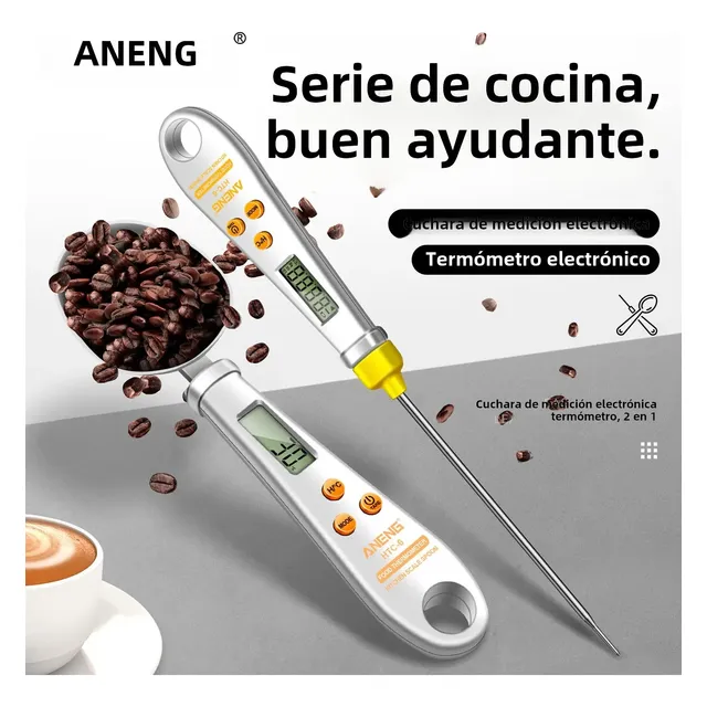 Peso Balanza Cuchara Digital Gramera Termometro Cocina