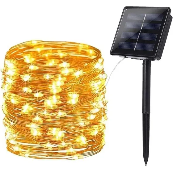 Guia De Luces Led Guirnalda 200 Luciernagas Solares Exterior