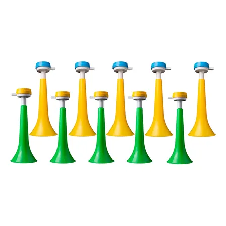 Kit 2 /4 /6 / 8 Cornetas Vuvuzela Copa Buzina Grande Brasil 10 Unidades