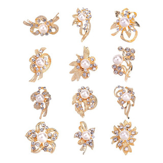 Youpin 12 Piezas Broche De Ropa, Flores Con Diamantes De Youpin 12 Piezas Broche De Ropa, Flores Con Diamantes De