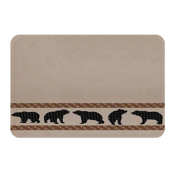 Careyoungs Alfombra Baño Marron Oso Negro Rustico Cabaña X