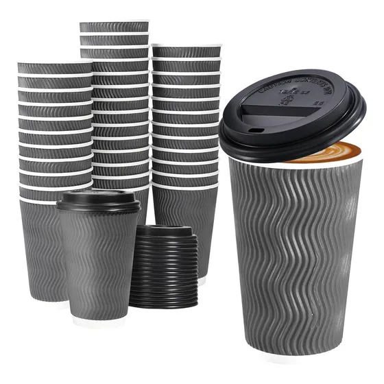 Paquete De 50 Tazas De Café Desechables Aisladas De 16...