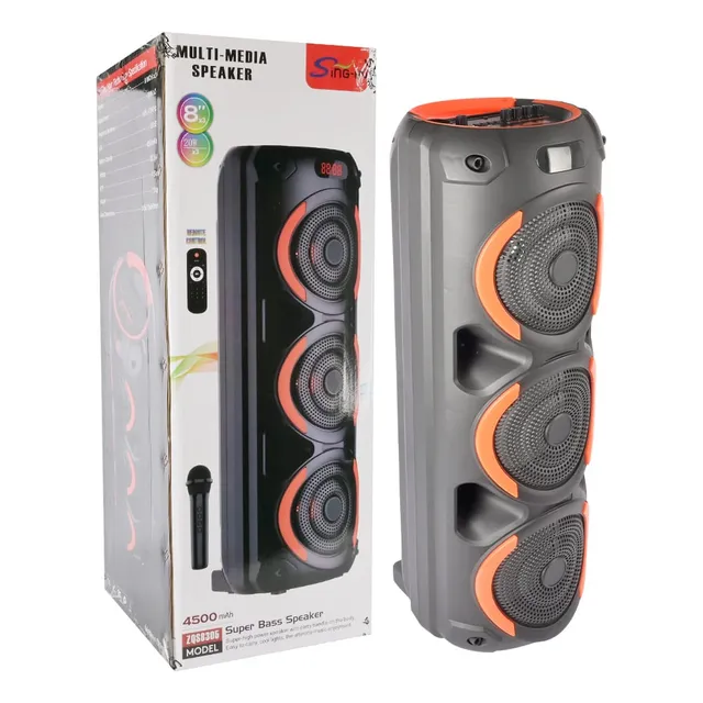 Parlante Inalámbrico  Recargable 1 Micrófonos Karaoke