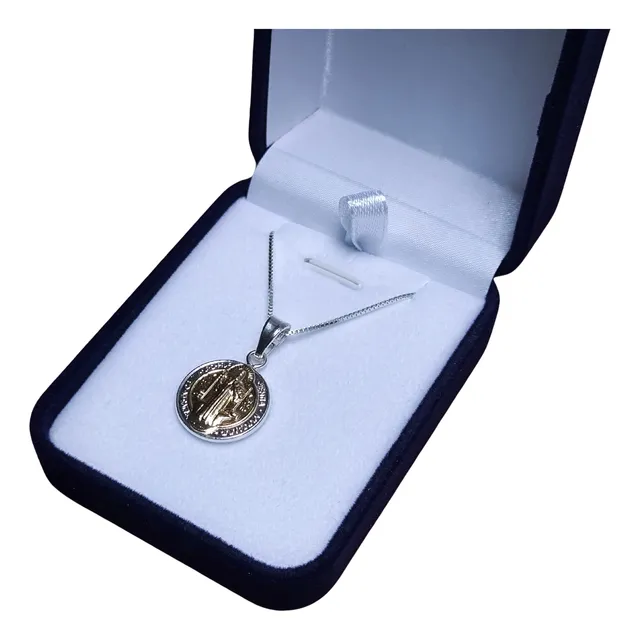Collar Cadena San Benito Para Hombre O Mujer En Plata 925