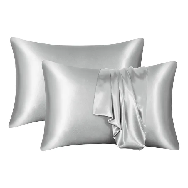 Funda Almohada Satín Fino Anti Frizz Y Cuidado De La Piel X2