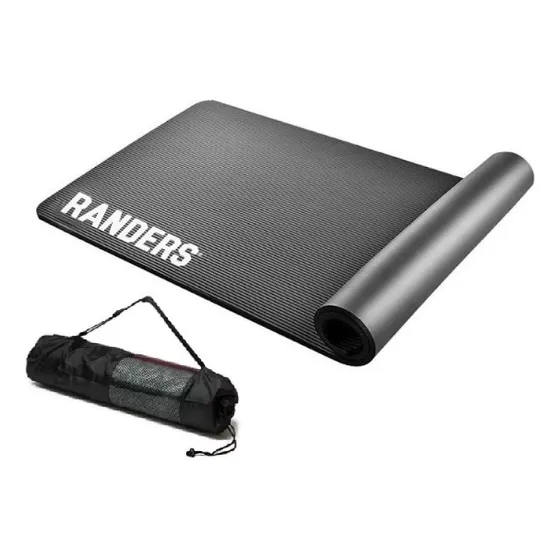 Alfombra Mat De Yoga Pilates Ejercicios Fitness 10mm Randers Color Negro
