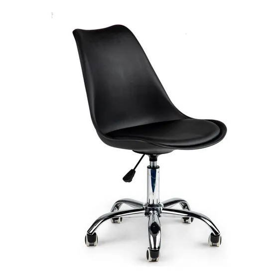 Cadeira De Jantar Empório Tiffany Saarinen Base Wood, Estrutura De Cor Preto Escritorio, 2 Unidade