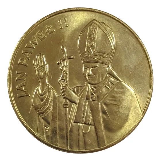 Moeda 10000 Zlotych Comemorativa Papa João Paulo I I - Cópia