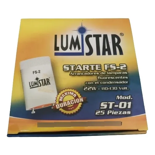 Starter Fs2 Para Lámparas Bombillos Fluorescentes Caja 25uni