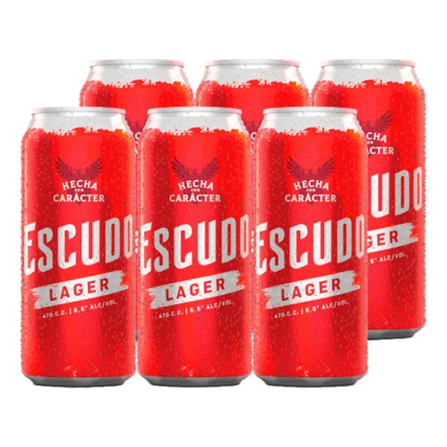 Pack 6 Cervezas Escudo Rojo 470 Ml