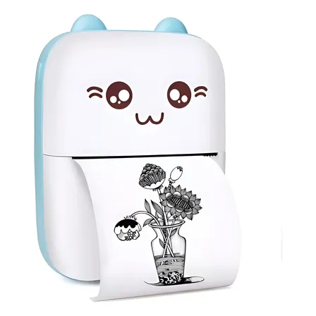 Mini Impresora Térmica Portátil Bluetooth Gatito 1 Rollo - Agua