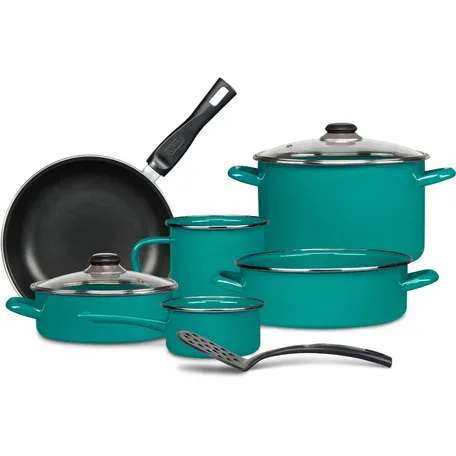 Batería De Cocina Terranova 9 Piezas Cinsa Color Verde 