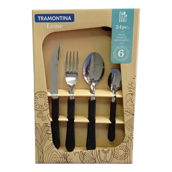 Cubiertos  Set De 24 Pzas, 6 Puestos, Acero Inox Tramontina.