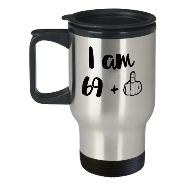 Taza Viaje Dedo Medio Para 70 Cumpleaño Texto Ingl  I Am 69