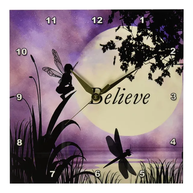 Dpp_35696_1 Believe Fairy Libelula Luna Cielo Morado Reloj X