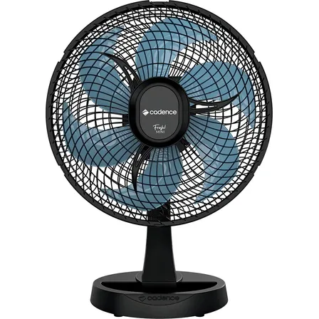 Ventilador De Mesa Cadence Vtr310 Fresh Mini 6 Pás 30cm 50w Estrutura Preto Pás Azul Material Das Pás Plástico 60 Hz 220v