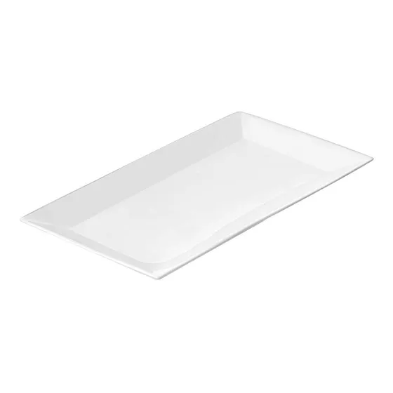 Plato Porcelana Rectangular Oxford Blanco