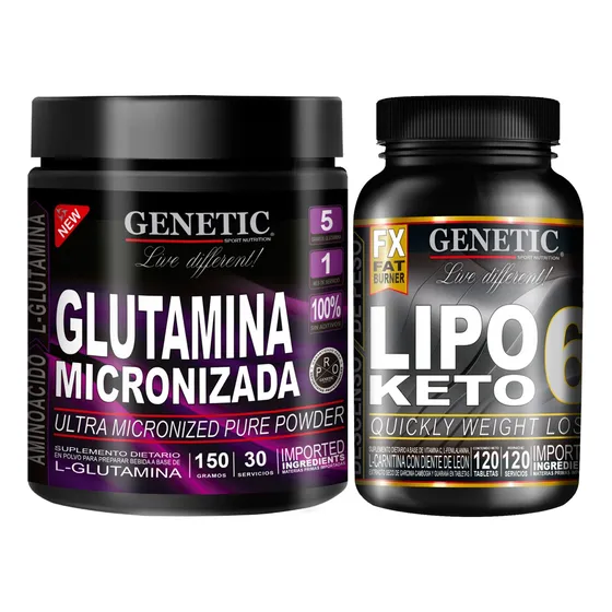 60 Días Lipo 6 Keto Quemagrasas Energía Glutamina Genetic