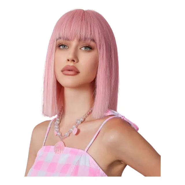 Cabello Rosa Con Flequillo Peluca Cosplay Sakura 
