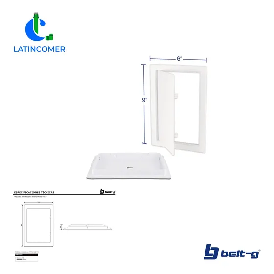 Tapa Registro Plastica Pared 6  X 9  - Gri-1196