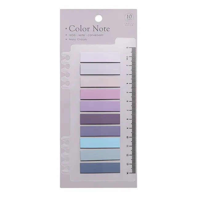 Indicadores Marcadores Sticky Notes 10 Color Pastel + Regla