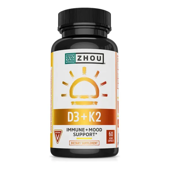 Suplemento De Vitamina D3 K2 De Zhou Nutrition 5000 Ui/125 M