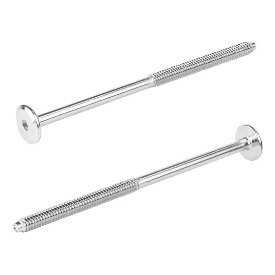 Tornillo Conector Union Niquelado Muebles 12cm X 1/4 100pzs